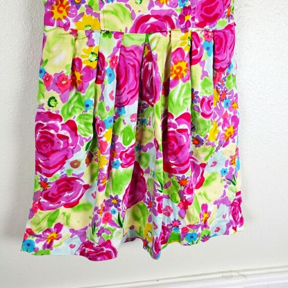 Anthropologie Tulle Women's Bright Barbiecore Floral Colorful Summer Mini Dress - Picture 4 of 10